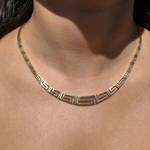 🌸SOLD🌸14 Karat Yellow Gold Graduated Greek Key Necklace
